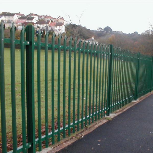Customized heavy duty palisade fence panels D and W type head top palisade fencing