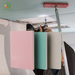 Customized Water Resistant Sheetrock , Green Moisture Plasterboard For Ceiling