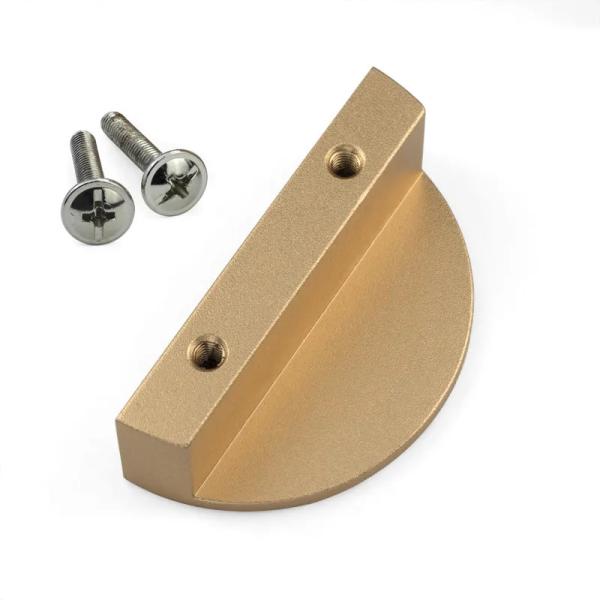 120mm Gold Brass Color Half Moon Modern Drawer Pulls Aluminum Cabinet Handles With Screws