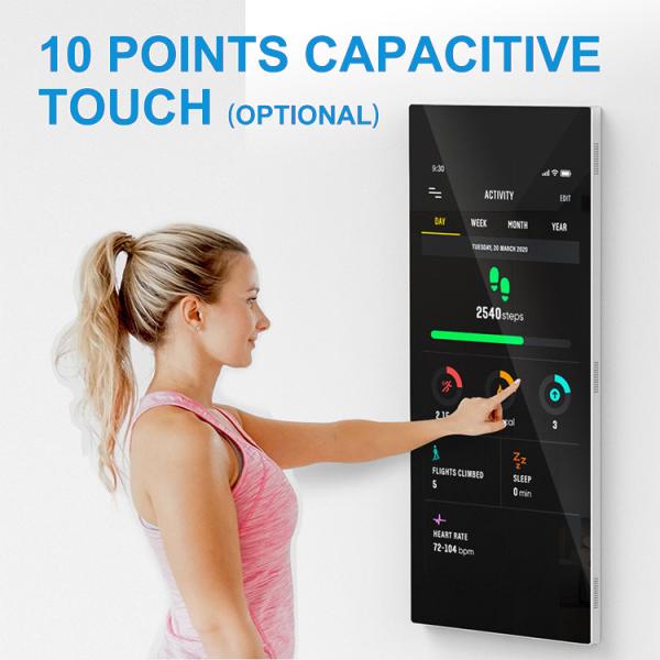 55inch Interactive Fitness magic mirror display with Personalized Workouts and Heart Rate Monitor