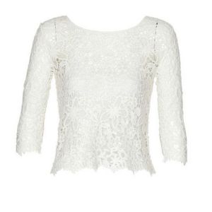 Lace Long Sleeve Ladies / Womens Shirts Blouses Green / White / Black