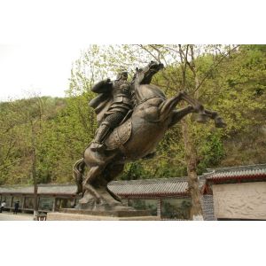 Bronze Man & Horse Sculpture