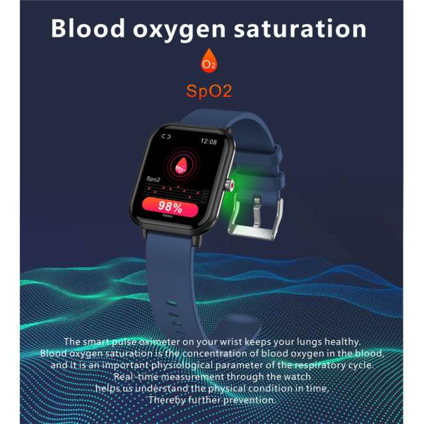 1.7 Inch TFT High-Definition 240*280pixel Full Screen Touch Temperature Monitoring Music Control Multiple Dials Q9PRO Smart Watch