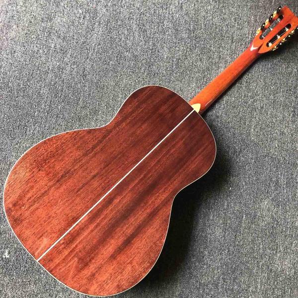 Custom A All Solid Wood Abalone Inlay Mahogany Back Side Acoustic Guitar Customize Logo is Available Free Shipping