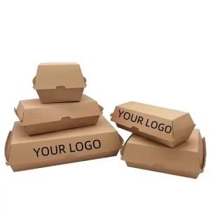 Wholesale Customized Takeaway Burger Boxes Eco-friendly And Recyclable Kraft