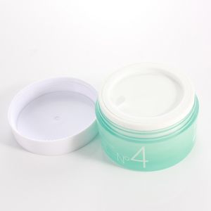 50ml PS Combination Green Cosmetic Plastic Jar With Screw Cap