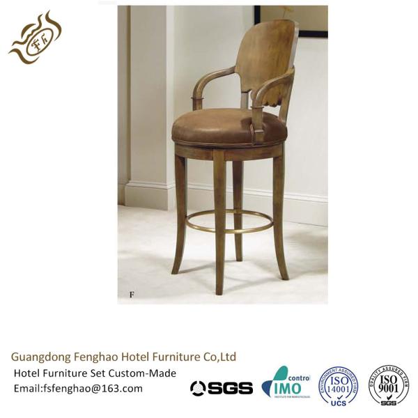 Buy Urban Dark Brown Commercial Leather Bar Stools With Round Cushion at wholesale prices