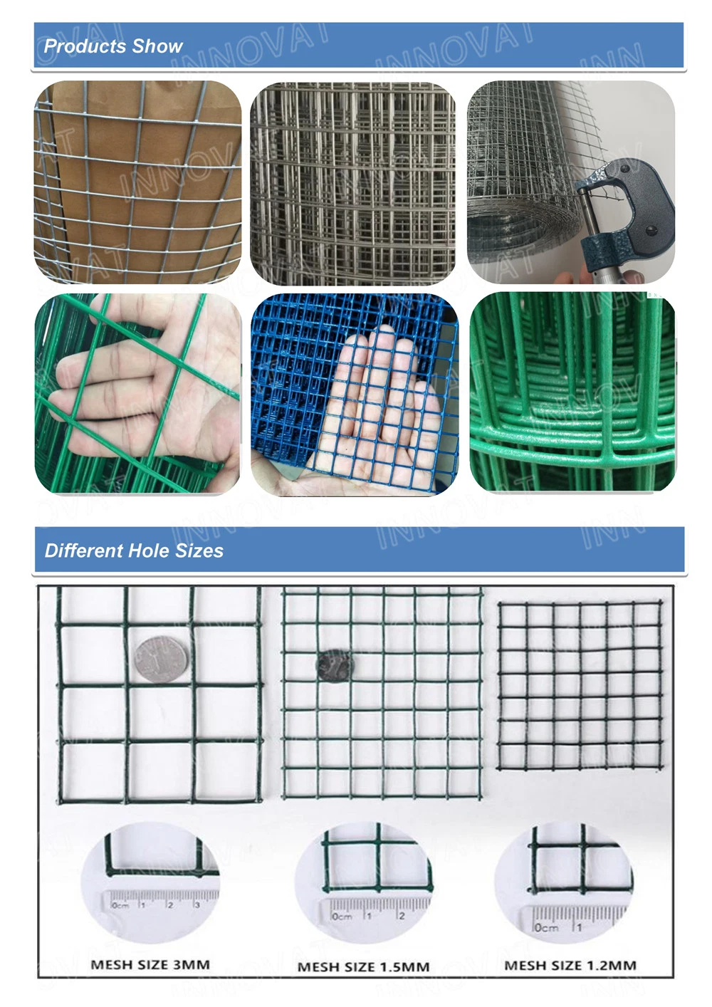 Hot Dipped Galvanized / PVC Coated Welded Wire Mesh Roll