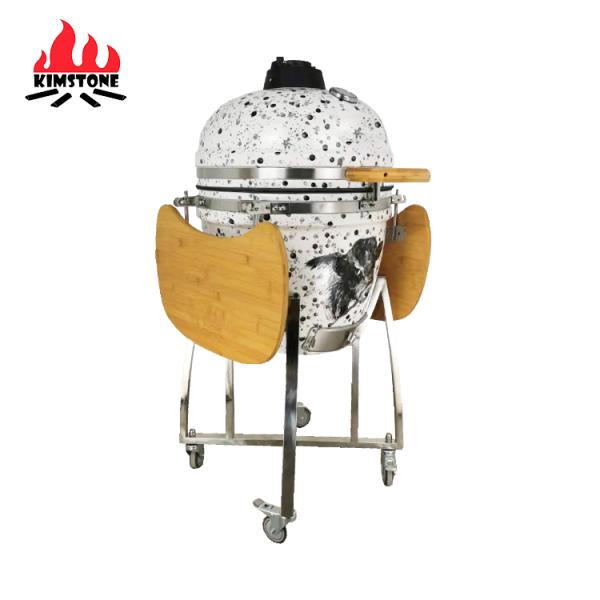 KIMSTONE 21 Inch Painted Kamado Ceramic Grill Kamado Rotisserie Charcoal Ceramic Bbq Wholesale