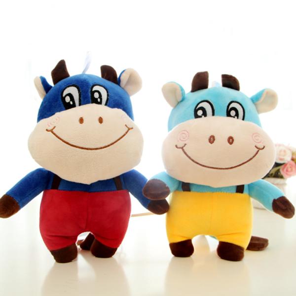 Buy EN71 30cm Skin Friendly Company Zodiac Cow Plush Doll at wholesale prices