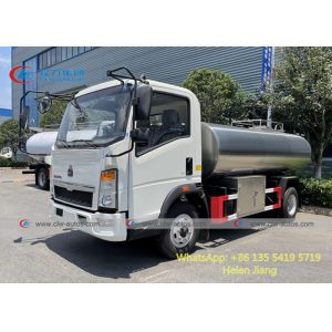 China Sinotruk Howo 4x2 5000L SS304 Milk Transport Truck on sale
