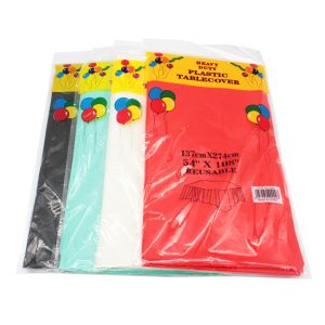 Disposable Plastic Table Cover PEVA Solid Color Plain Dyed Tablecloth