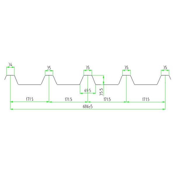 IBR 686 Roof Profile Roll Forming Machine 0.3mm - 0.8mm Thickness