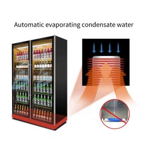 Supermarket Commercial Beverage Refrigerator Vertical Height 1965mm