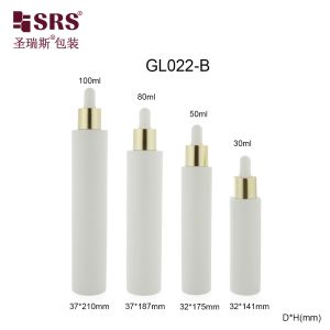 GL022 30ml 50ml 80ml 100ml Painted White Color Glass Bottle With Dropper Lotion