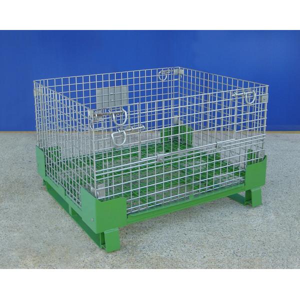 Buy 4 Layers Stackable Warehouse Wire Container Steel Mesh Cage CE Certificated at wholesale prices