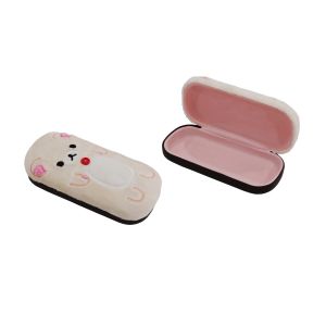 PU Embroidery Kids Hard Shell Eyeglass Cases Children Cartoon Cases