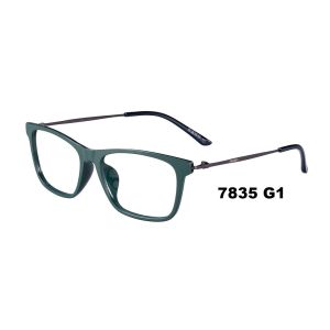 Unisex Prescription Eyeglass Frames , Metal Temple Plastic Optical Square Frames