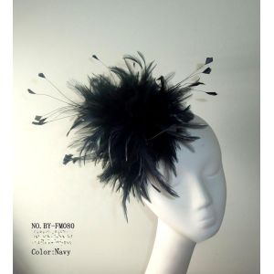 Dyed Hackle And Coque Feather Mounts , Chicken Flower Feather Headband