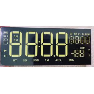 China Monochrome Tn LED Segment Display 10mm Pixels CC CA With Yellow LED Backlight on sale China Monochrome Tn LED Segment Display 10mm Pixels CC CA With Yellow LED Backlight on sale