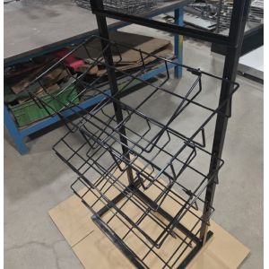3 Tier Sign Hold Retail Display Rack With Three Baskets Stable