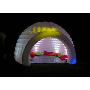 Led Lighting Inflatable Igloo Tent , Oxford Cloth Inflatable Tents For Parties