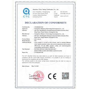 Guangzhou Weipuna Technology Development Co., Ltd. Certifications