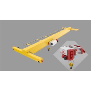 Single girder overhead crane with material hoist lift