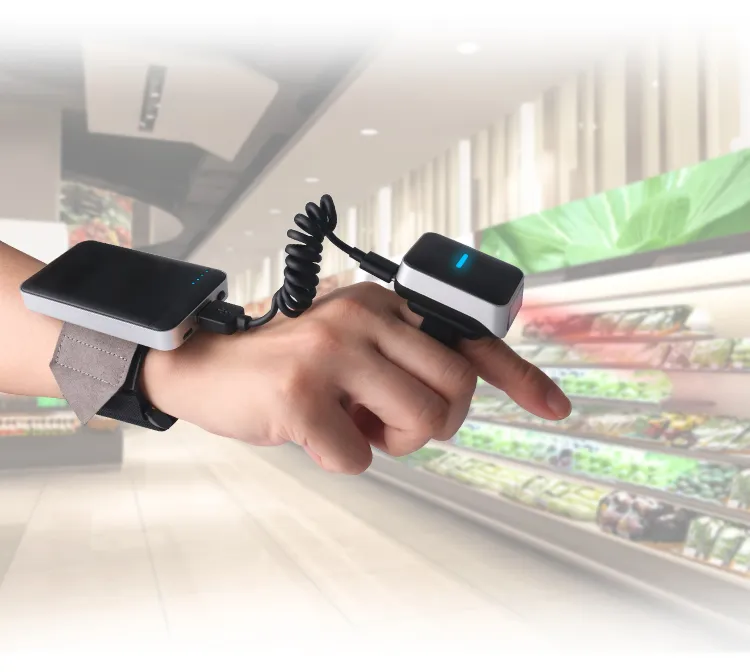 Mini Wearable Ring Finger Bluetooth Wireless 1d CCD Android Barcode Scanner