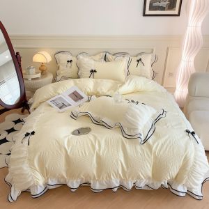 Solid Pattern King Size Designer Bedding Sets Comforter Sets for Home and