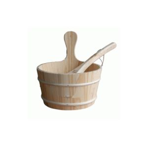 Steam Sauna Accessories Sauna Wooden Bucket And Spoon With Plastic Inner