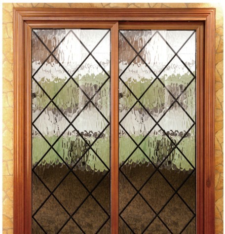 Buy Wrought iron glass panel with  12*12 black steel bar at wholesale prices