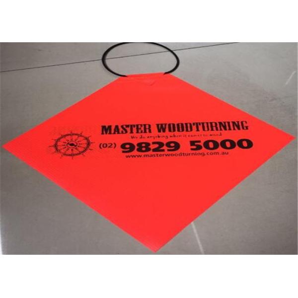 Quality Red Caution Safety Flags Wide Load Flag Silk Screen Printing With Elastic Rope for sale