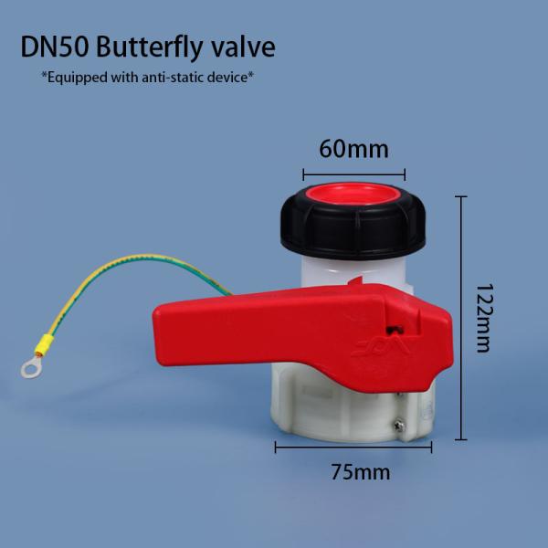 Structure Butterfly Valve Media Water DN50 75MM Plastic HDPE Valve for IBC Water Tank