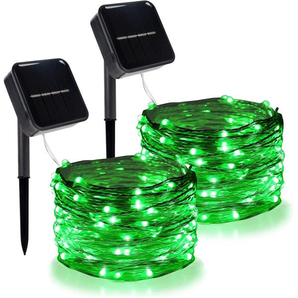 Green Twinkle Star Outdoor Solar String Lights 800MAH Battery For Yard Wedding