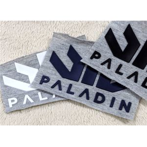 Heat Transfer Silicone Label , Embossed Logo PVC Rubber Patch For Garments