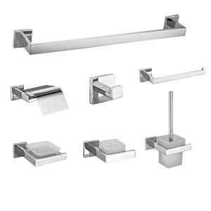 ODM OEM Stainless Steel Hardware Bathroom Accessories Set Polished