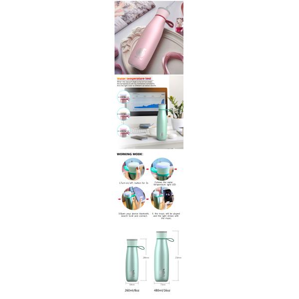 16OZ 20 Oz Stainless Steel Travel Mug Promotional Waterproof Speaker Music Travel Cups Large Travel Thermos