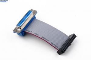 Quality D Sub 15 Ways Female 14 Pin Ribbon Cable , Custom 2mm Pitch Hard Disk Data Cable for sale