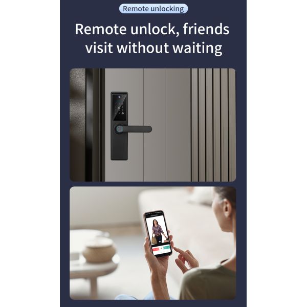 S821max Camera Smart Lock with Tuya App Remote Contorl Fingerprint Card Code Key Multi Unlock Way Smart Home Door Lock