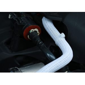 White PET Expandable Braided Cable Sleeving For Vacuum Cleaner