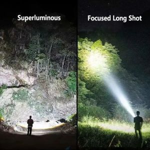 Super Bright Rechargeable LED Flash Light Aluminum Alloy Zoom Digital Display