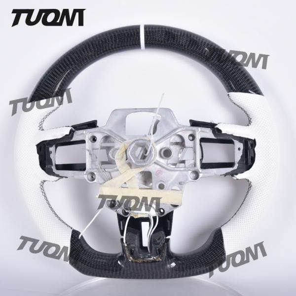 Custom Leather Grip Ford Mustang Carbon Fiber Steering Wheel with Bolt On Installation
