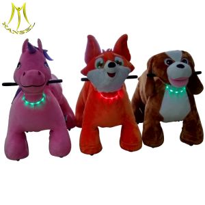 Hansel indoor playground plush motorized animal 4 wheel animal bike for children