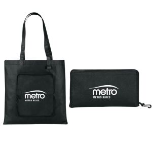 Tote Zipped 80gsm 38X40cm Foldable Non Woven Bag