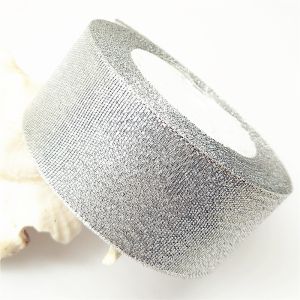 1'' 2'' 3 inch luxury Metallic yarn ribbon for wedding party decoration glitter