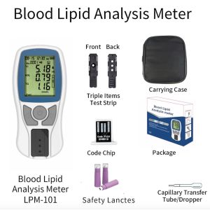 500 Records Blood Lipid Analysis Meter Portable Lipid Analyzer 90g
