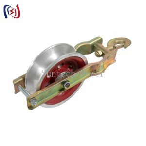 20KN Transmission Line Earth Wire Grounding Conductor Stringing Pulley Block