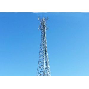 Q235B / Q345B Steel Electric Power Line Towers , Painted Communication Tower