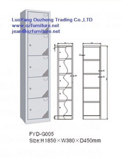 Buy steel locker FYD-G005,Iron locker FYD-G005 H1850XW380XD450mm,with 5 lock and vent hole at wholesale prices